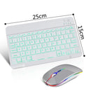 Teclado e mouse Bluetooth sem fio RGB.