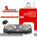 Mini Fogão Fogareiro Elétrico Portátil 2000w 110v Ou 220v Até 600 °c 2 Bocas Linha Premium