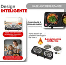 Mini Fogão Fogareiro Elétrico Portátil 2000w 110v Ou 220v Até 600 °c 2 Bocas Linha Premium